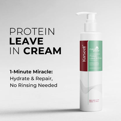 Karseell Repair Protein Cream Leave-In Conditioner Hair Treatment for Dry Damaged Hair - 5.07 Fl Oz