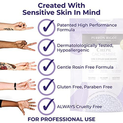 Cirepil Cachemire Hard Wax Beads - 800g / 28.22 oz - Ultra-Comfort, Rosin-Free, Stripless Hair Removal for Sensitive Skin - Low Temperature Refill Bag Avelisse
