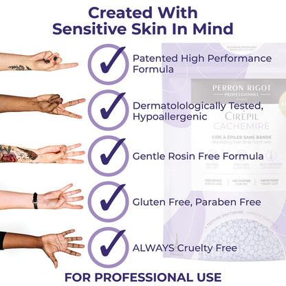 Cirepil Cachemire Hard Wax Beads - 800g / 28.22 oz - Ultra-Comfort, Rosin-Free, Stripless Hair Removal for Sensitive Skin - Low Temperature Refill Bag Avelisse