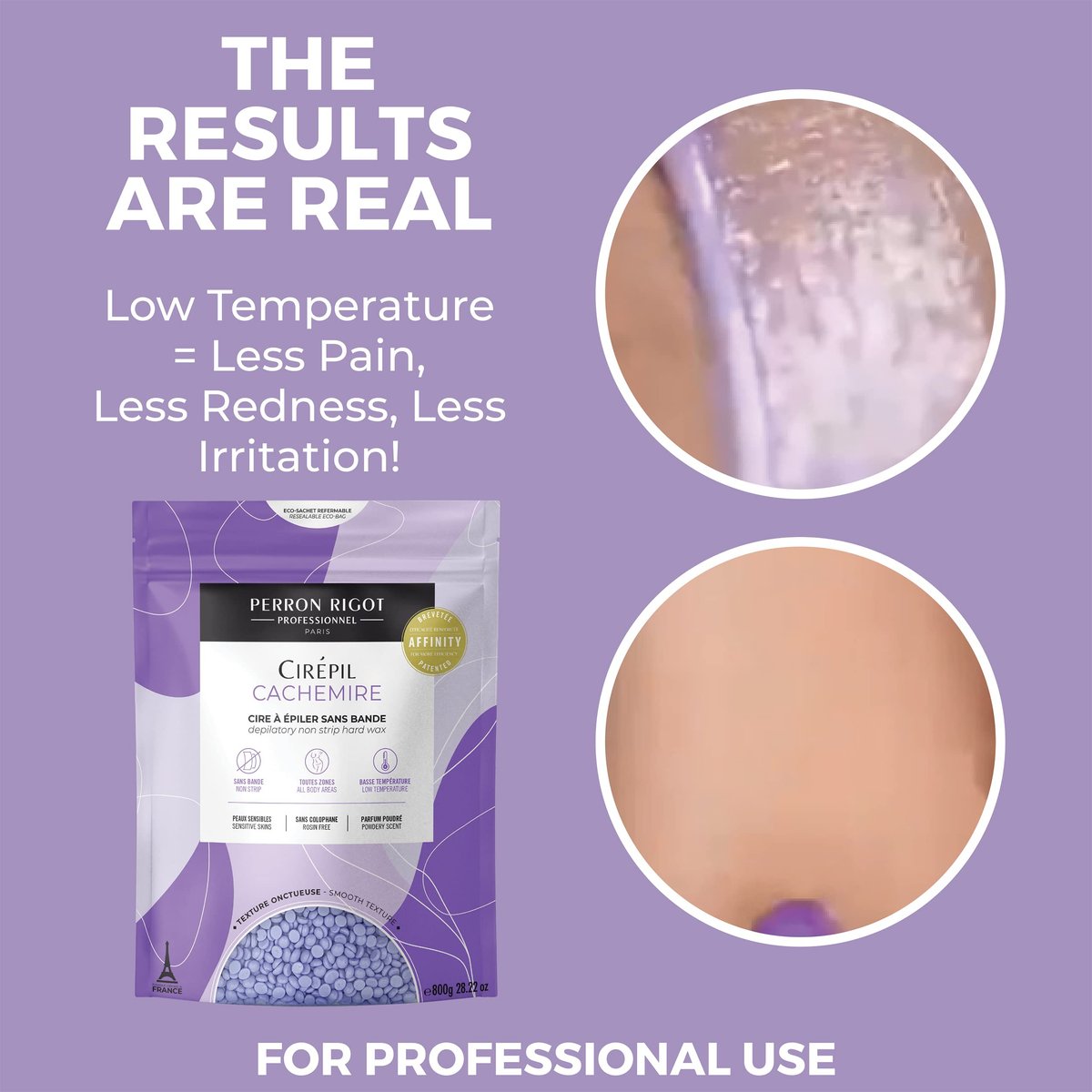 Cirepil Cachemire Hard Wax Beads - 800g / 28.22 oz - Ultra-Comfort, Rosin-Free, Stripless Hair Removal for Sensitive Skin - Low Temperature Refill Bag Avelisse