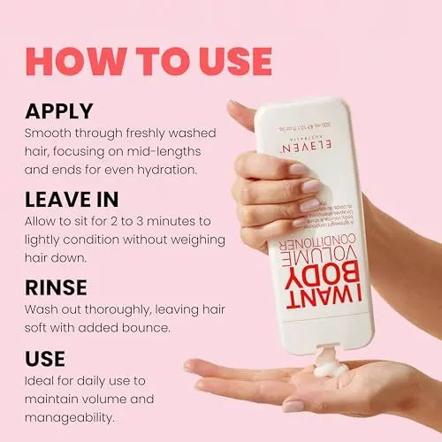 ELEVEN AUSTRALIA I Want Body Volume Hair Conditioner - Volumizing Conditioner for Fine, Thin Hair, Adds Body & Fullness, Sulfate Free - 10.1 oz Avelisse