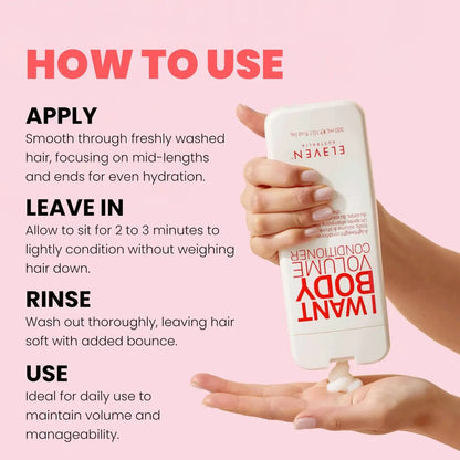 ELEVEN AUSTRALIA I Want Body Volume Hair Conditioner - Volumizing Conditioner for Fine, Thin Hair, Adds Body & Fullness, Sulfate Free - 10.1 oz Avelisse