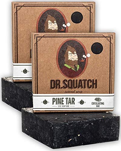 Dr. Squatch Pine Tar Soap 2-Pack Bundle - Natural Woodsy Scent Exfoliating Bar for Men - Handmade with Pine, Coconut, Olive Oils - USA Made Avelisse