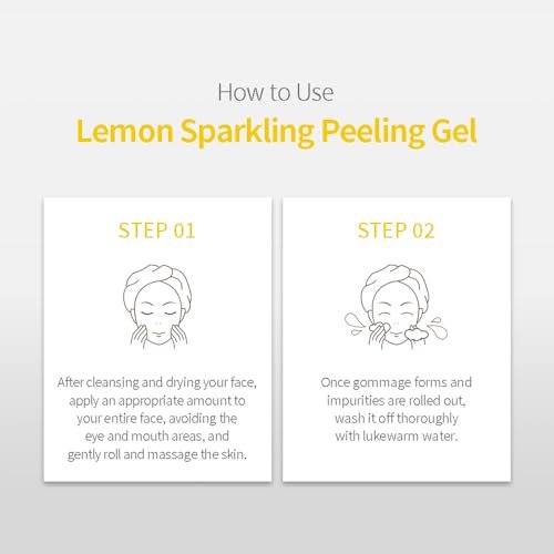 SECRETKEY Lemon Sparkling Peeling Gel – Gentle AHA & BHA Exfoliator for Radiant, Smooth Skin, Refines Pores & Texture, Korean Skincare, 5.07 fl oz Avelisse