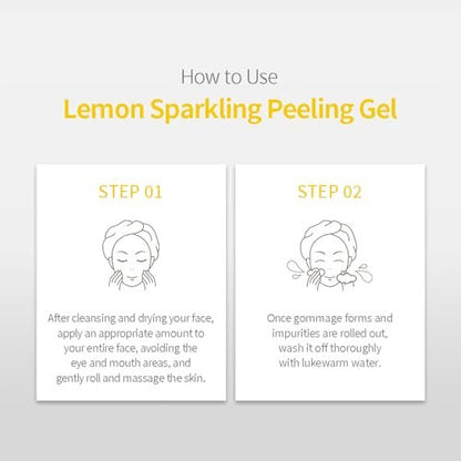 SECRETKEY Lemon Sparkling Peeling Gel – Gentle AHA & BHA Exfoliator for Radiant, Smooth Skin, Refines Pores & Texture, Korean Skincare, 5.07 fl oz Avelisse