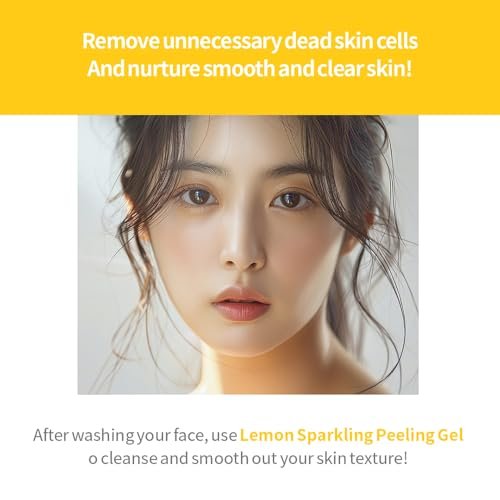 SECRETKEY Lemon Sparkling Peeling Gel – Gentle AHA & BHA Exfoliator for Radiant, Smooth Skin, Refines Pores & Texture, Korean Skincare, 5.07 fl oz Avelisse