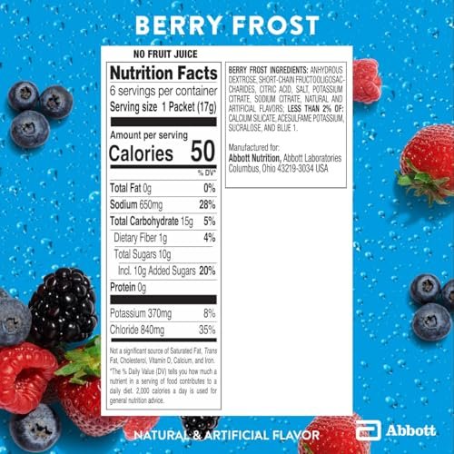 Pedialyte AdvancedCare Plus Electrolyte Powder Packets - Berry Frost (6 Count) with 33% More Electrolytes and PreActiv Prebiotics - görsel 12