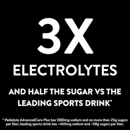 Pedialyte AdvancedCare Plus Electrolyte Powder Packets - Berry Frost (6 Count) with 33% More Electrolytes and PreActiv Prebiotics