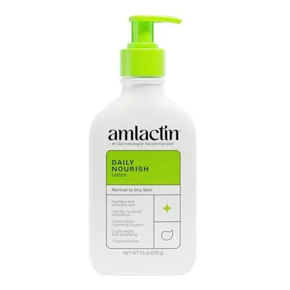 AmLactin Daily Nourish Therapeutic Body Lotion for Dry Skin - 12% Lactic Acid Exfoliating Moisturizer, 7.9 oz Avelisse