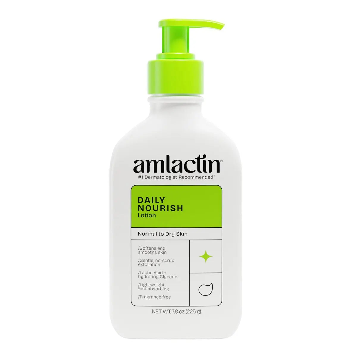 AmLactin Daily Nourish Therapeutic Body Lotion for Dry Skin - 12% Lactic Acid Exfoliating Moisturizer, 7.9 oz Avelisse