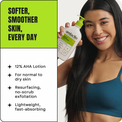 AmLactin Daily Nourish Therapeutic Body Lotion for Dry Skin - 12% Lactic Acid Exfoliating Moisturizer, 7.9 oz Avelisse