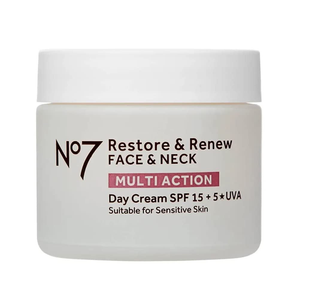 No7 Restore & Renew Face & Neck Multi Action Day Cream 50ml – Anti-Aging Moisturizer Avelisse