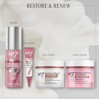No7 Restore & Renew Multi Action Eye Cream - Under Eye Treatment for Puffiness, Dark Circles & Wrinkles - 15ml