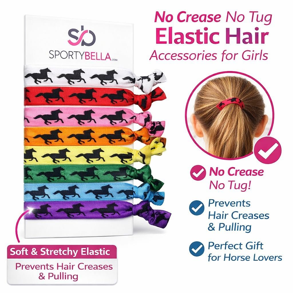 No Crease Hair Ties for Equestrians: Multi Colored Horse Hair Accessories Set by Infinity Collection - görsel 5
