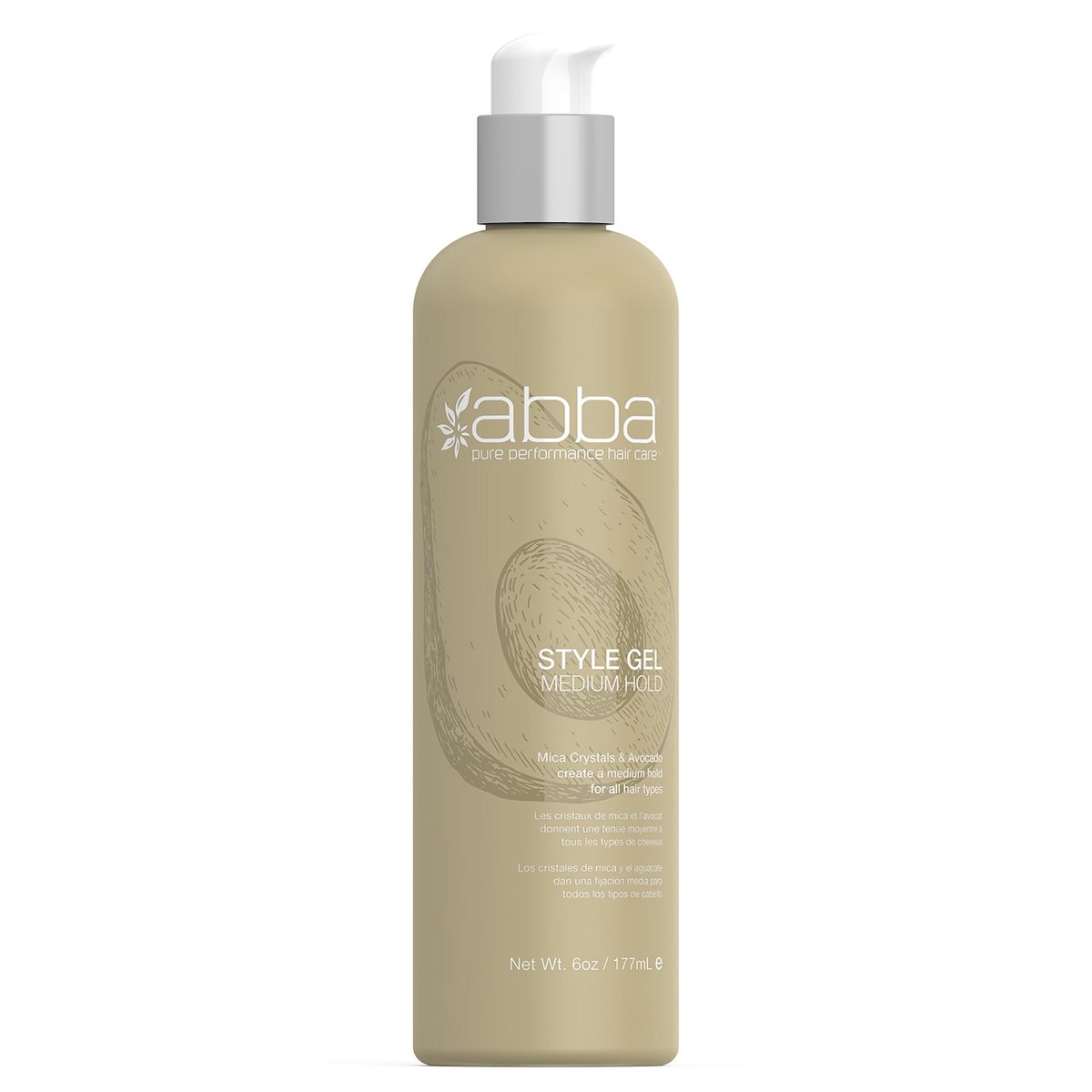 ABBA Pure Style Gel Medium Hold with Mica Crystals & Avocado, 6 fl oz Avelisse