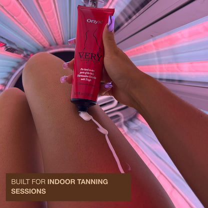 Onyx Very Sexy Legs Tingle Bronzer - Warming Tan Lotion for Legs & Hard-to-Tan Areas, DHA & Erythrulose, 5.07 oz