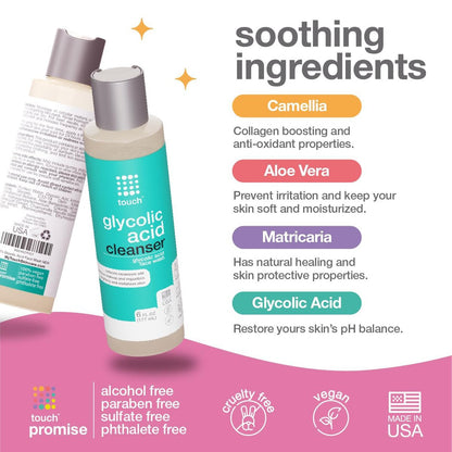 10% Glycolic Acid Face Wash - Exfoliating AHA Cleanser for Anti-Aging, Skin Tone & Texture, Pores & Blackheads - Sulfate Free, Oil Free, Low pH - 6 oz Avelisse