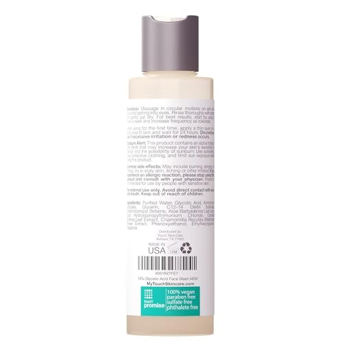 10% Glycolic Acid Face Wash - Exfoliating AHA Cleanser for Anti-Aging, Skin Tone & Texture, Pores & Blackheads - Sulfate Free, Oil Free, Low pH - 6 oz Avelisse