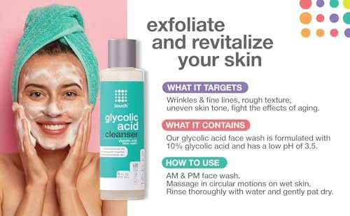 10% Glycolic Acid Face Wash - Exfoliating AHA Cleanser for Anti-Aging, Skin Tone & Texture, Pores & Blackheads - Sulfate Free, Oil Free, Low pH - 6 oz Avelisse