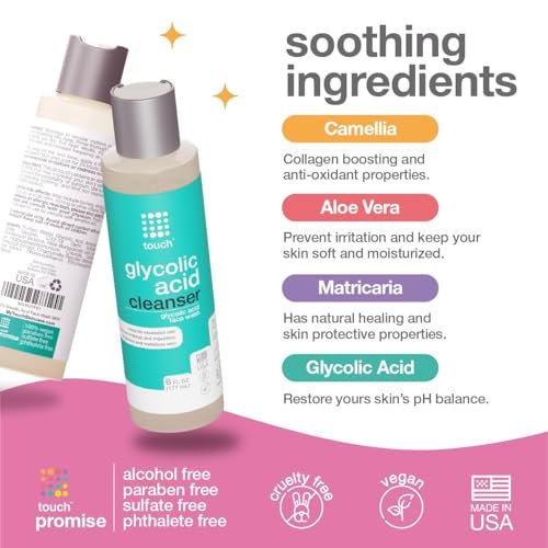 10% Glycolic Acid Face Wash - Exfoliating AHA Cleanser for Anti-Aging, Skin Tone & Texture, Pores & Blackheads - Sulfate Free, Oil Free, Low pH - 6 oz Avelisse