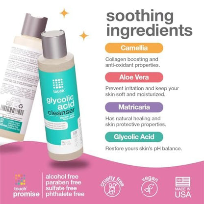 10% Glycolic Acid Face Wash - Exfoliating AHA Cleanser for Anti-Aging, Skin Tone & Texture, Pores & Blackheads - Sulfate Free, Oil Free, Low pH - 6 oz Avelisse
