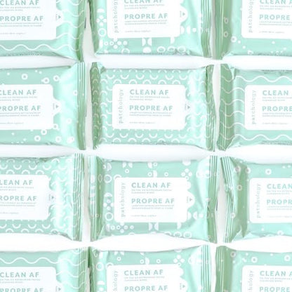 Patchology Clean AF Facial Cleansing Wipes - On-The-Go Refreshing Travel Size Face Wipes for Removing Dirt and Oil - Makeup Remover for Sensitive and Oily Skin (1 Pack, 15 Sheets)