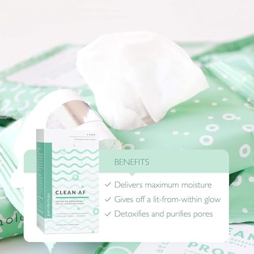 Patchology Clean AF Facial Cleansing Wipes - On-The-Go Refreshing Travel Size Face Wipes for Removing Dirt and Oil - Makeup Remover for Sensitive and Oily Skin (1 Pack, 15 Sheets) - görsel 8