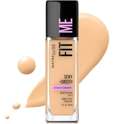 Maybelline Fit Me Dewy + Smooth Liquid Foundation - Warm Nude (128) - 1 fl oz