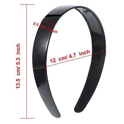 HESTYA 20 Pcs 1 Inch Black Plastic Headbands for Women - Plain Craft Hairband with Teeth for DIY, Graduation, Halloween, Christmas Avelisse