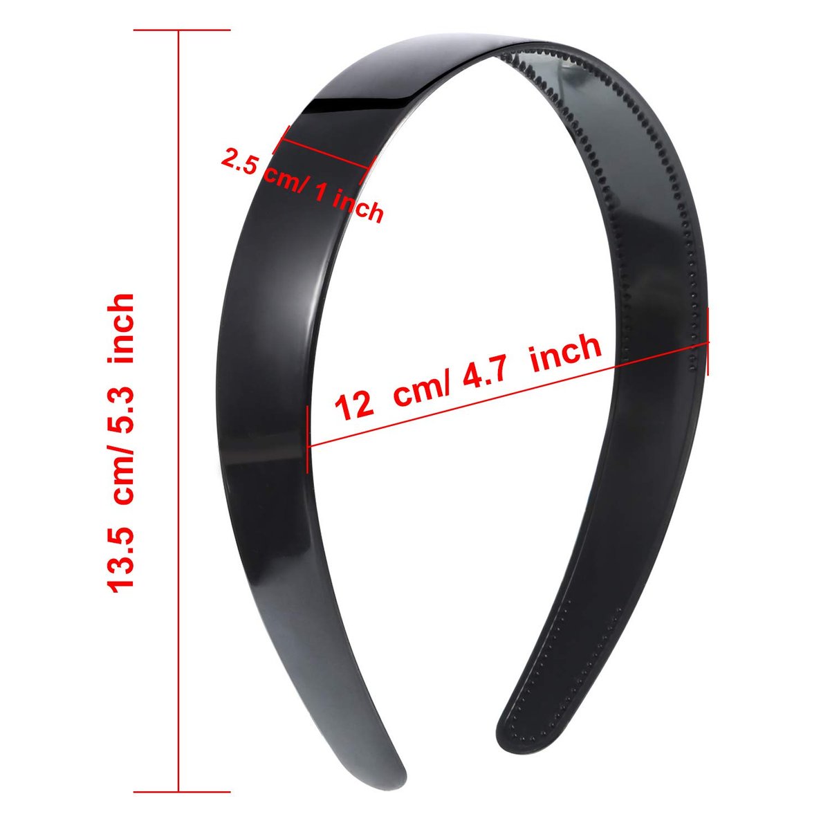 HESTYA 20 Pcs 1 Inch Black Plastic Headbands for Women - Plain Craft Hairband with Teeth for DIY, Graduation, Halloween, Christmas Avelisse