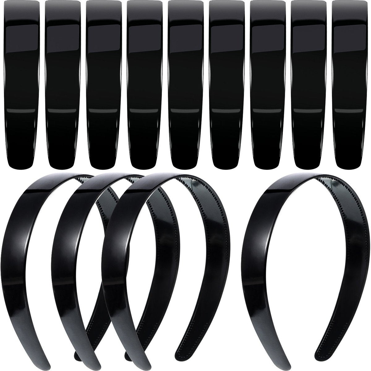 HESTYA 20 Pcs 1 Inch Black Plastic Headbands for Women - Plain Craft Hairband with Teeth for DIY, Graduation, Halloween, Christmas Avelisse