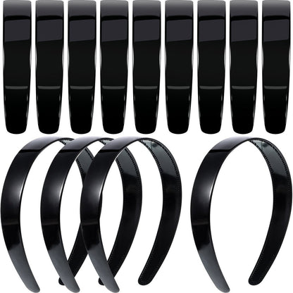 HESTYA 20 Pcs 1 Inch Black Plastic Headbands for Women - Plain Craft Hairband with Teeth for DIY, Graduation, Halloween, Christmas Avelisse