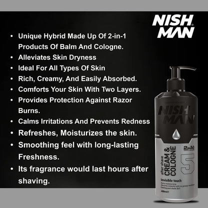 Nishman Cream & Cologne 2-in-1 Invisible Touch 05 - 400 ml