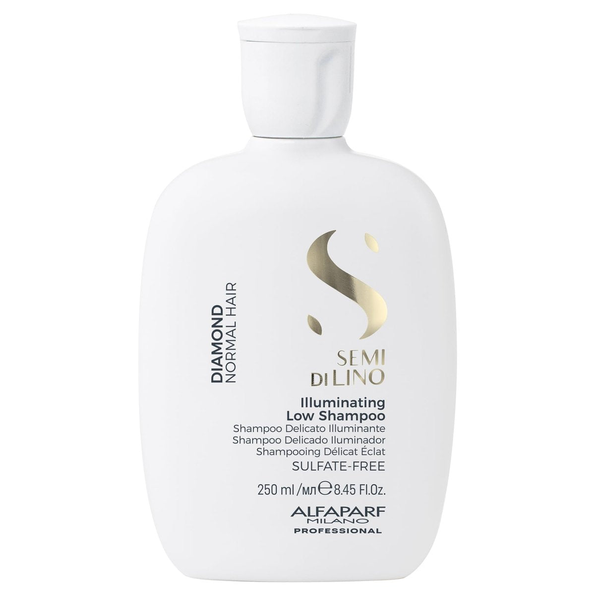 ALFAPARF MILANO Semi di Lino Diamond Shine Illuminating Sulfate Free Shampoo - Adds Gloss and Shine - Paraben and Paraffin Free - Safe on Color Treated Hair - Professional Salon Quality (8.45 Fl Oz) Avelisse