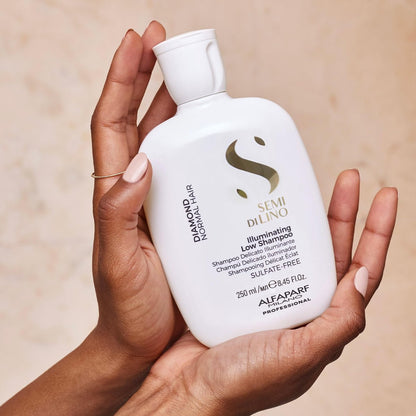 ALFAPARF MILANO Semi di Lino Diamond Shine Illuminating Sulfate Free Shampoo - Adds Gloss and Shine - Paraben and Paraffin Free - Safe on Color Treated Hair - Professional Salon Quality (8.45 Fl Oz) Avelisse