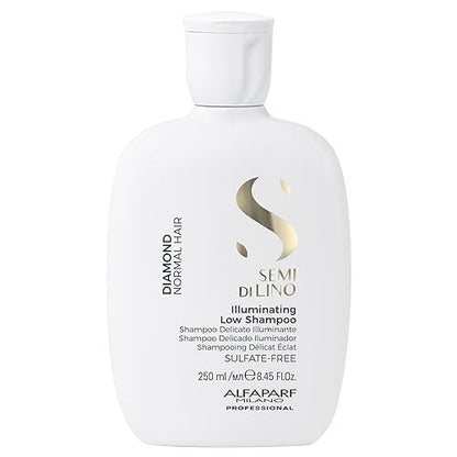 ALFAPARF MILANO Semi di Lino Diamond Shine Illuminating Sulfate Free Shampoo - Adds Gloss and Shine - Paraben and Paraffin Free - Safe on Color Treated Hair - Professional Salon Quality (8.45 Fl Oz) Avelisse