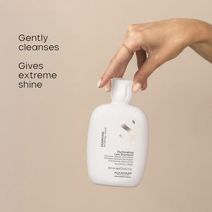 ALFAPARF MILANO Semi di Lino Diamond Shine Illuminating Sulfate Free Shampoo - Adds Gloss and Shine - Paraben and Paraffin Free - Safe on Color Treated Hair - Professional Salon Quality (8.45 Fl Oz) Avelisse