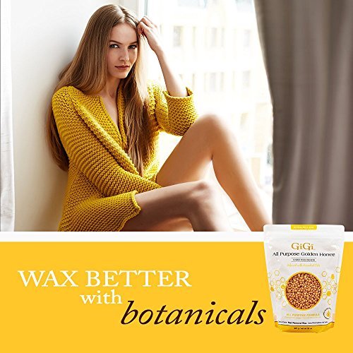 GiGi Hard Wax Beads for Hair Removal - All Purpose Golden Honee Waxing for Face, Body, Bikini - No Strip Needed - 32 oz Avelisse