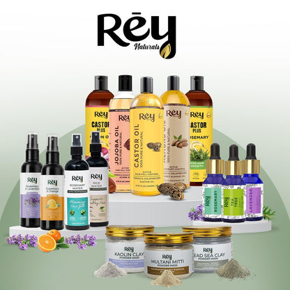 Rey Naturals Cold Pressed Castor Oil for Hair Growth and Skin Care – Pure & Virgin, 200 ml (6.8 Fl Oz)