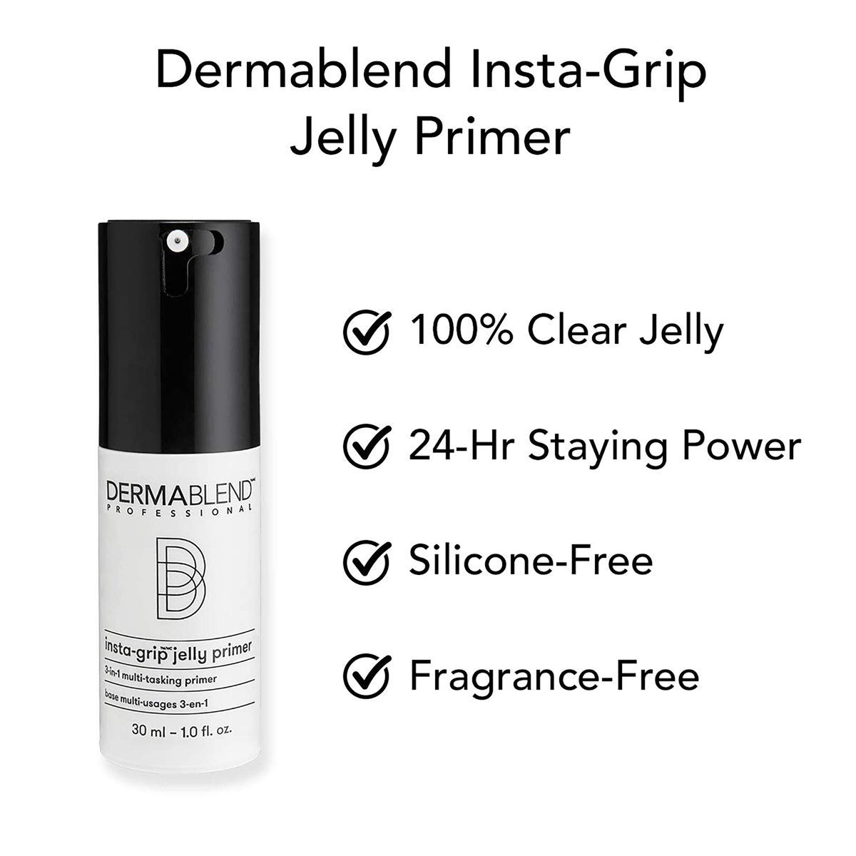 Dermablend Insta-Grip Jelly Primer Face Makeup - Silicone-Free Face Primer for Dry Skin, Pore Minimizing with 24HR Wear, 1.0 Fl Oz Avelisse