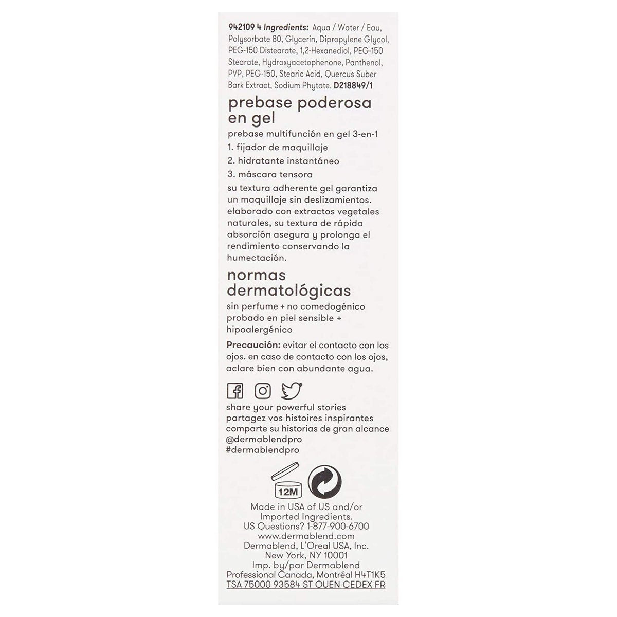 Dermablend Insta-Grip Jelly Primer Face Makeup - Silicone-Free Face Primer for Dry Skin, Pore Minimizing with 24HR Wear, 1.0 Fl Oz Avelisse