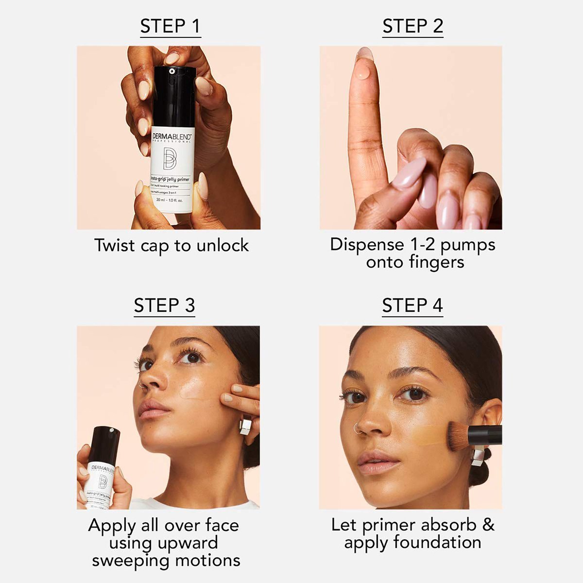 Dermablend Insta-Grip Jelly Primer Face Makeup - Silicone-Free Face Primer for Dry Skin, Pore Minimizing with 24HR Wear, 1.0 Fl Oz Avelisse