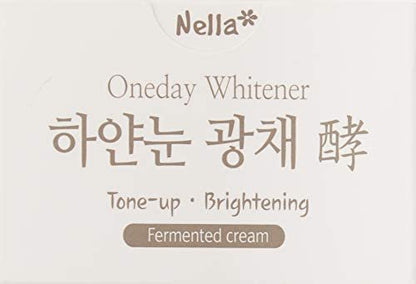 Nella Whitening and Brightening Tone-Up Cream – Fermented Natural Ingredients, Korean Beauty Moisturizer, 50 ml Avelisse