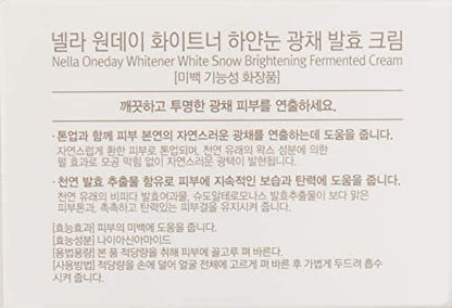 Nella Whitening and Brightening Tone-Up Cream – Fermented Natural Ingredients, Korean Beauty Moisturizer, 50 ml Avelisse