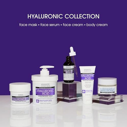 Advanced Clinicals Hyaluronic Acid Moisturizer Body Cream with Vitamin E – Hydrating Cream & Body Lotion for Women & Men, Helps Improve Look of Wrinkles, Dry Skin, Crepey Looking Skin, 16 oz, 2-Pack Avelisse