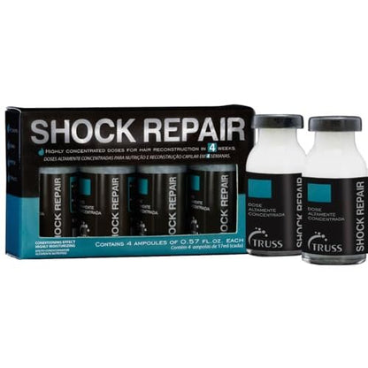TRUSS Repairing Hair Serum - Shock Repair Treatment for Damaged Strands, Split Ends, Hydration & Strength - Weekly Reconstructing Ampoules (4 Pack) Avelisse
