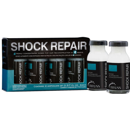 TRUSS Repairing Hair Serum - Shock Repair Treatment for Damaged Strands, Split Ends, Hydration & Strength - Weekly Reconstructing Ampoules (4 Pack) Avelisse