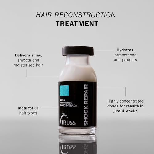 TRUSS Repairing Hair Serum - Shock Repair Treatment for Damaged Strands, Split Ends, Hydration & Strength - Weekly Reconstructing Ampoules (4 Pack) Avelisse