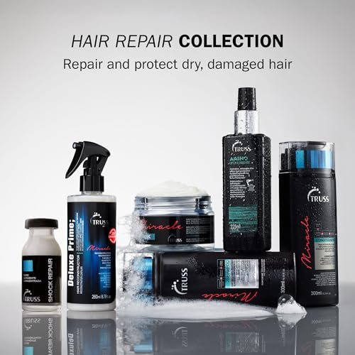 TRUSS Repairing Hair Serum - Shock Repair Treatment for Damaged Strands, Split Ends, Hydration & Strength - Weekly Reconstructing Ampoules (4 Pack) Avelisse
