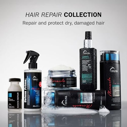TRUSS Repairing Hair Serum - Shock Repair Treatment for Damaged Strands, Split Ends, Hydration & Strength - Weekly Reconstructing Ampoules (4 Pack) Avelisse